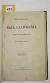 (MEXICO--1859.) Lassépas, Ulises Urbano. De la colonizacion de la Baja California.